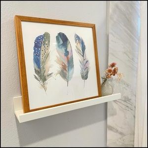 Framed feather watercolor print